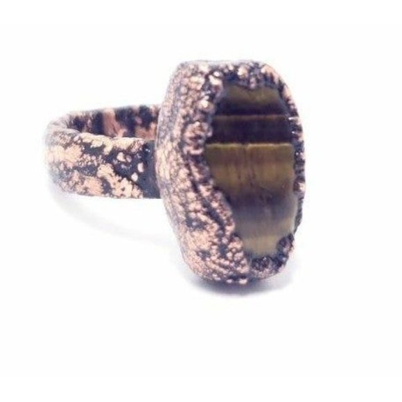 Coffin Tigers eye Ring size 5 - Picture 9 of 12